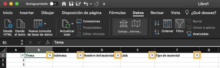 Curación de contenido para una materia - PruébaT